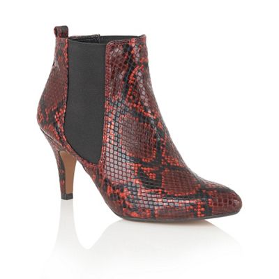 Lotus Red 'Chika' animal print ankle boots